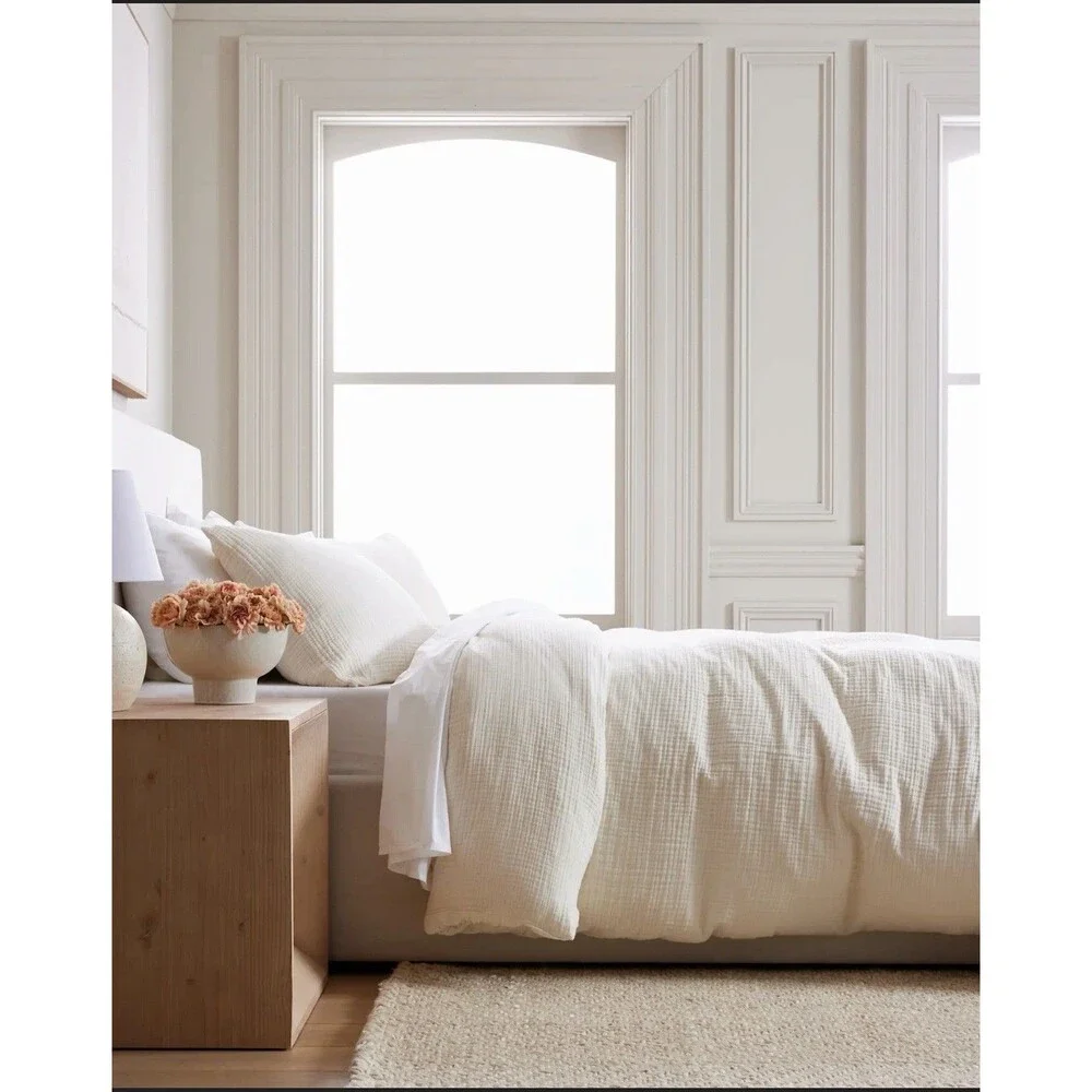 NWT QUINCE AIRY ORGANIC 100% COTTON GAUZE DUVET COVER SET KING CAL K UNDYED $170